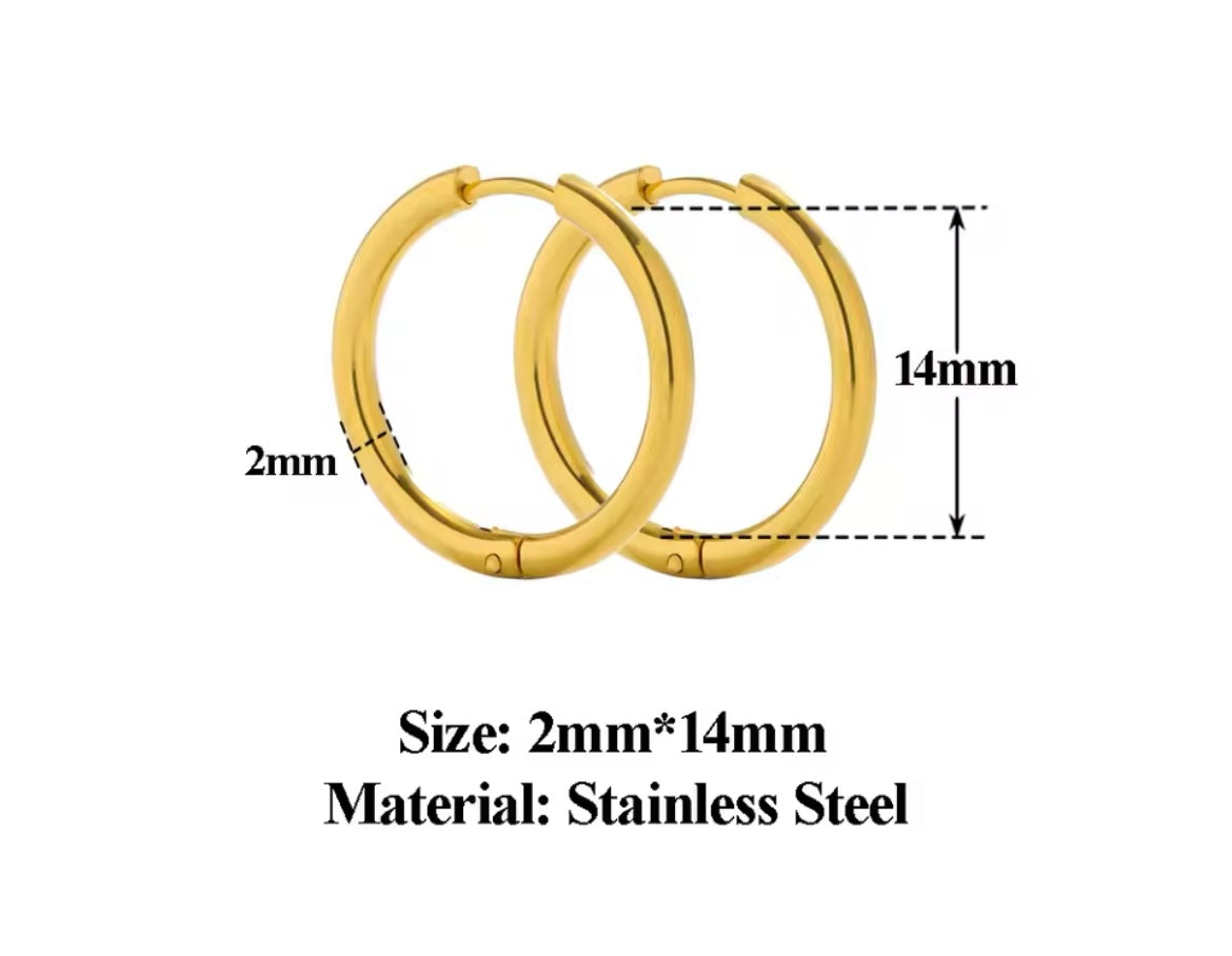 Classic Gold-Plated Stainless Steel Hoop Earrings