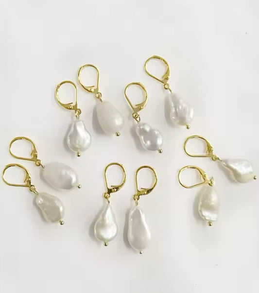 Baroque Elegance Pearl Earrings